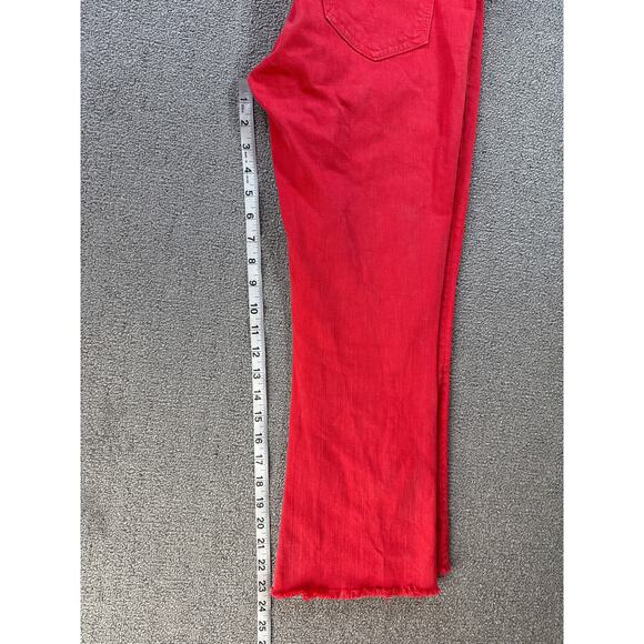 Mother Superior The Hustler Ankle Fray Jeans The Devil May Care Mars Red Sz 28 - Picture 13 of 15